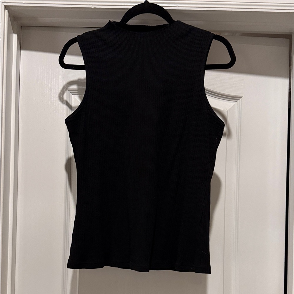 Mittoshop Black Ribbed Tank Top